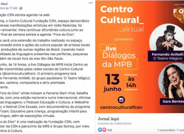 Centro Cultural Fundação CSN estreia programação especial na web