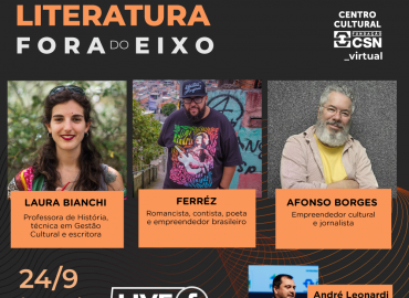 Live | Literatura fora do eixo com Laura Bianchi, Ferréz e Afonso Borges