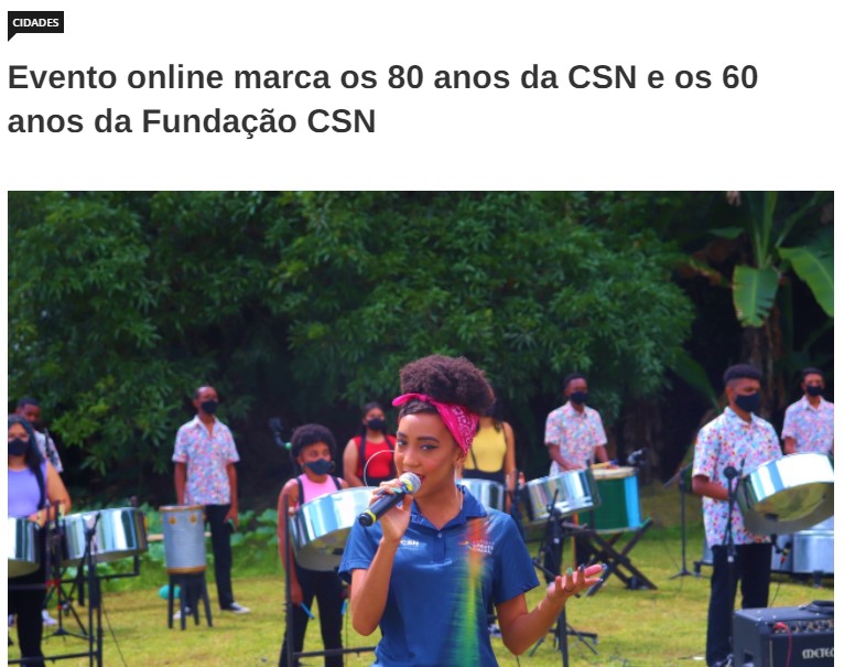 Evento online marca os 80 anos da CSN e os 60 anos da Fundação CSN