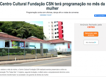 Centro Cultural Fundação CSN terá programação no mês da mulher