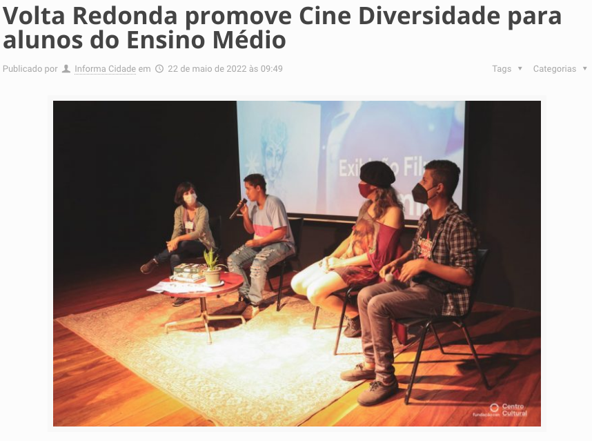 Volta Redonda promove Cine Diversidade para alunos do Ensino Médio